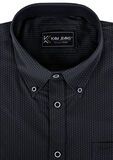 KAM ZIG-ZAG CHARCOAL S/S SHIRT-shirts casual & business-BIGMENSCLOTHING.CO.NZ