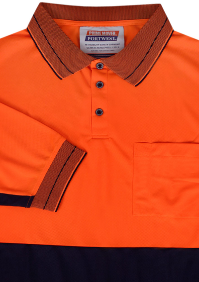 PRIME MOVER HI VIS POLO LONG SLEEVE