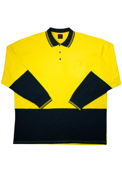 ELLUSION LONG SLEEVE HI-VIS POLO SHIRT