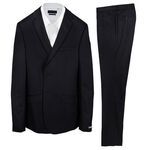 GEOFFREY BEENE TALL PLAIN BLACK SUIT-sale clearance-BIGMENSCLOTHING.CO.NZ