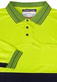 PRIME MOVER HI VIS POLO LONG SLEEVE-workwear-BIGMENSCLOTHING.CO.NZ