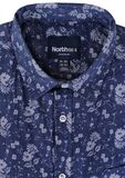 NORTH 56° LINEN FLOWER S/S SHIRT -sale clearance-BIGMENSCLOTHING.CO.NZ