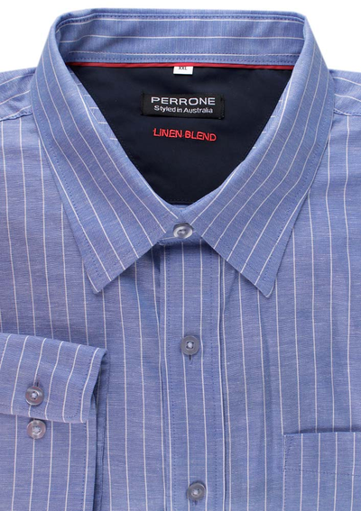 PERRONE LINEN STRIPE L/S SHIRT 