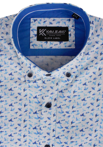 KAM BLUE BIRDS S/S SHIRT 