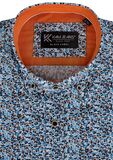 KAM CONTRAST FLORAL S/S SHIRT-shirts casual & business-BIGMENSCLOTHING.CO.NZ