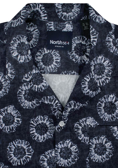 NORTH 56° TIE-DYE FLOWER LOOK S/S SHIRT