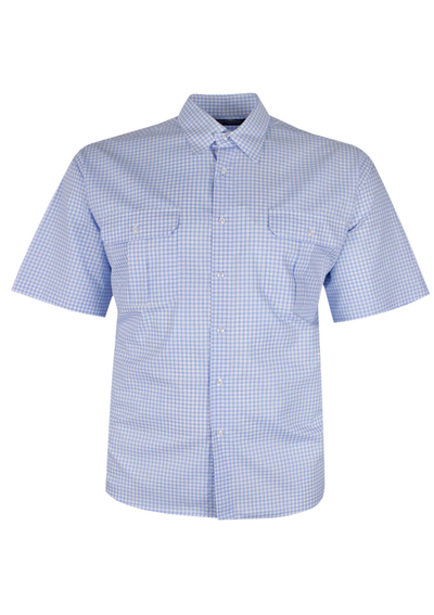 CIPOLLINI GINGHAM TWO POCKET S/S SHIRT