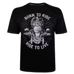 KAM MONKEY BORN TO RIDE T-SHIRT-tshirts & tank tops-BIGMENSCLOTHING.CO.NZ