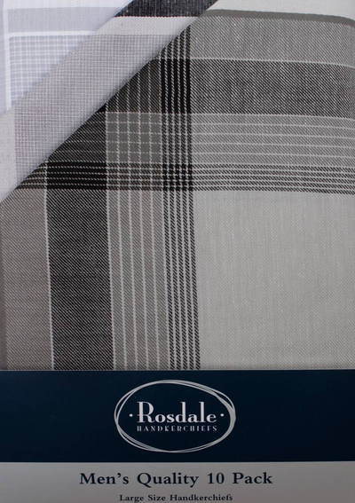 ROSDALE QUALITY 10 PK HANDKERCHIEFS