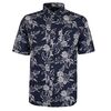 BACKBAY INDIGO PALM LINEN S/S SHIRT-sale clearance-BIGMENSCLOTHING.CO.NZ