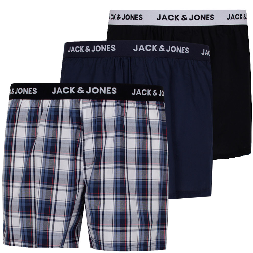 JACK & JONES 3PACK WOVEN BOXERS