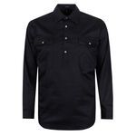 PILBARA CLOSED FRONT L/S SHIRT-shirts casual & business-BIGMENSCLOTHING.CO.NZ