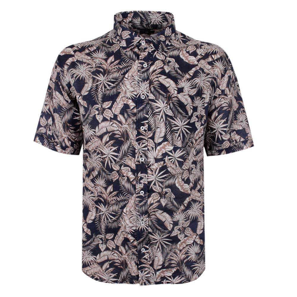 BACKBAY 226 FLORAL LINEN S/S SHIRT