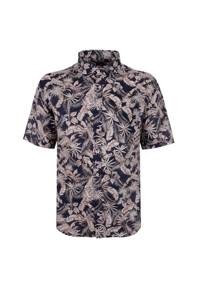 BACKBAY 226 FLORAL LINEN S/S SHIRT