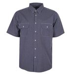 CIPOLLINI 2 POCKET NAVY CHECK S/S SHIRT-new arrivals-BIGMENSCLOTHING.CO.NZ