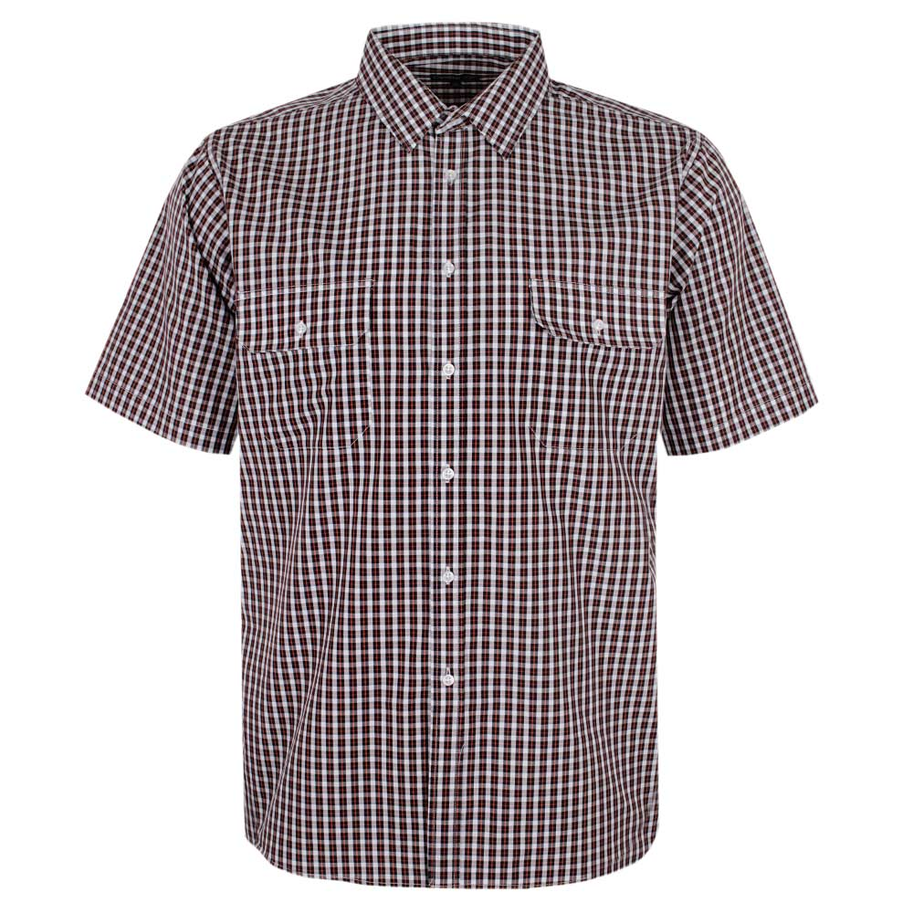 CIPOLLINI 2 POCKET ORANGE CHECK S/S SHIRT