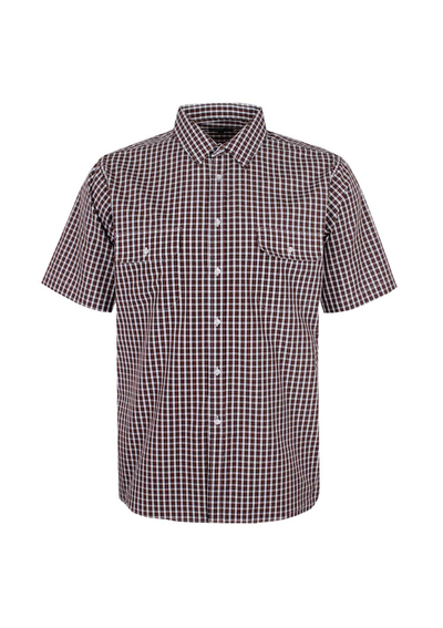 CIPOLLINI 2 POCKET ORANGE CHECK S/S SHIRT