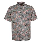 CIPOLLINI BAMBOO GREY HIBICUS S/S SHIRT-new arrivals-BIGMENSCLOTHING.CO.NZ