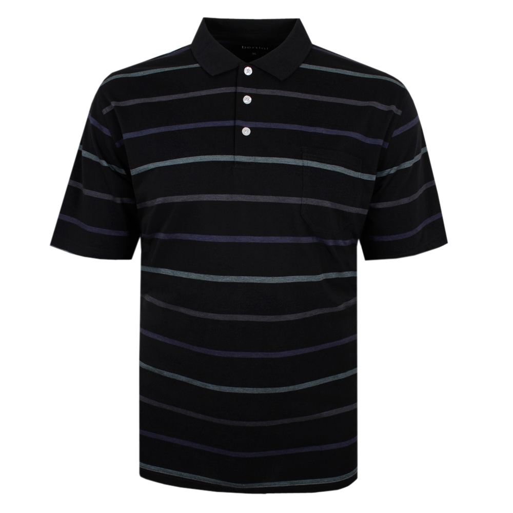 BERTINI 411 STRIPE PIQUE POLO