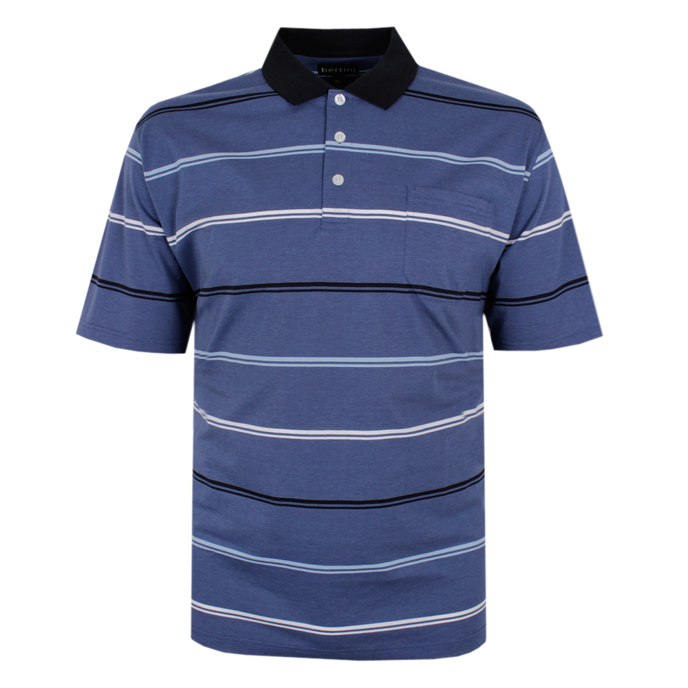 BERTINI 414 STRIPE JERSEY POLO
