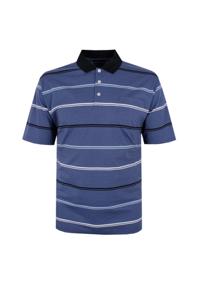 BERTINI 414 STRIPE JERSEY POLO