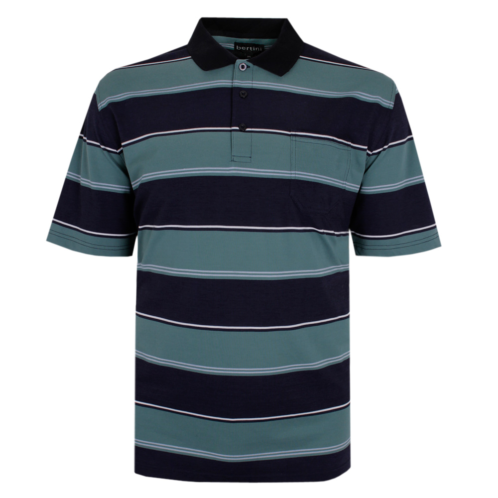 BERTINI 416 STRIPE PIQUE POLO