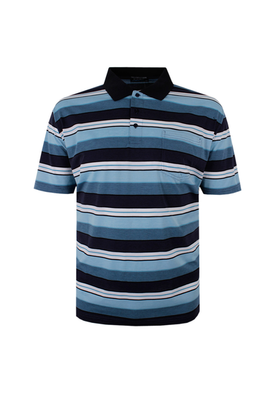 TRADEWINDS AQUA STRIPE POLO