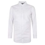BROOKSFIELD TEX WHITE TALL L/S BUSINESS SHIRT-new arrivals-BIGMENSCLOTHING.CO.NZ