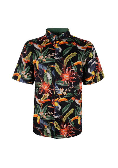 KAM TROPICAL TOUCAN PRINT S/S SHIRT