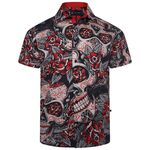 KAM SKULL&ROSE S/S SHIRT-new arrivals-BIGMENSCLOTHING.CO.NZ