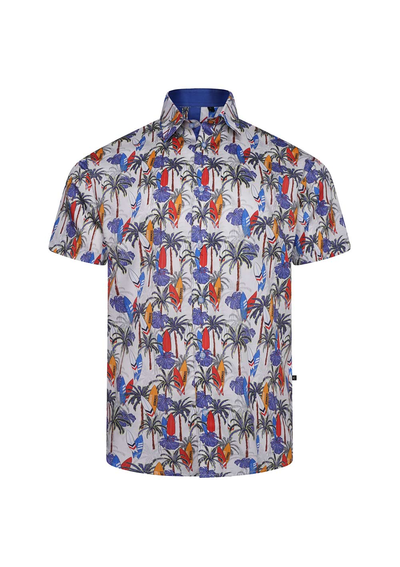 KAM SURF&PALM S/S SHIRT