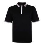 KAM ZIP COLLAR TEXTURED POLO-new arrivals-BIGMENSCLOTHING.CO.NZ