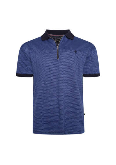 KAM ZIP COLLAR DOBBY POLO