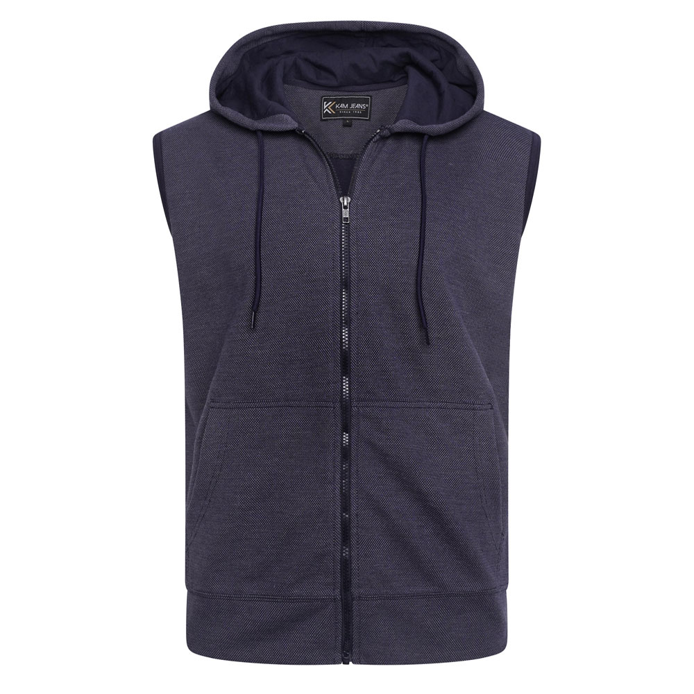 KAM INTERLOCK SLEEVELESS HOODY