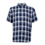 BACKBAY 221 CHECK LINEN S/S SHIRT-new arrivals-BIGMENSCLOTHING.CO.NZ