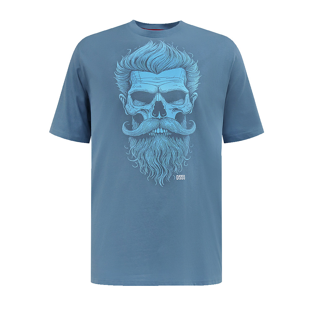DUKE MILLER MOUSTACHE SKULL T-SHIRT